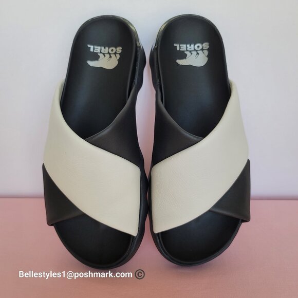 SOREL Viibe Criss-Cross Platform Smooth Leather Women’s Slide- Size 9.5 ⭐ - Picture 10 of 16